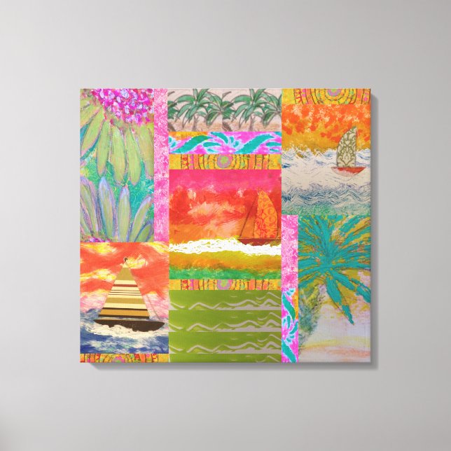 Impressão de tela estendida de Abstrato Tropical S (Frente)