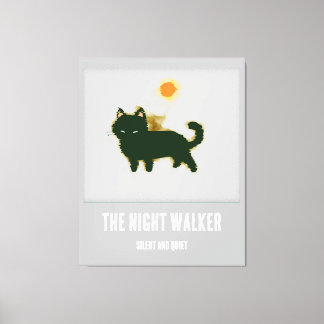 Impressão de tela estendida de gato preto