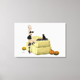 Impressão de Tela Esticada de Bruxa Loura