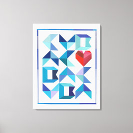 Impressão de Tela Esticada do Coração Cubano