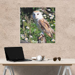 Impressão de Tela Esticada do Rosto Branco de Barn<br><div class="desc">Linda pintura esticada de uma Coruja-do-Carão com uma face branca e uma pena castanha e branca esticada num membro! Uma obra de arte da vida selvagem incrível para qualquer lugar!</div>