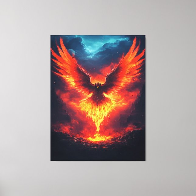 Impressão de tela Fenix Subindo em Chamas (Frente)