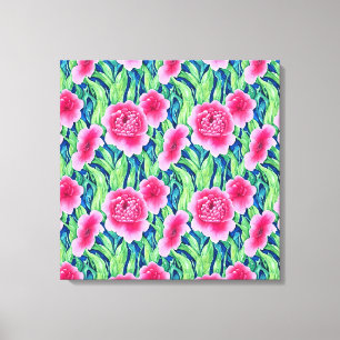 Impressão de Tela Floral de Aquarela