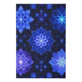Impressão de Tela Floral Púrpura Azul brilhante