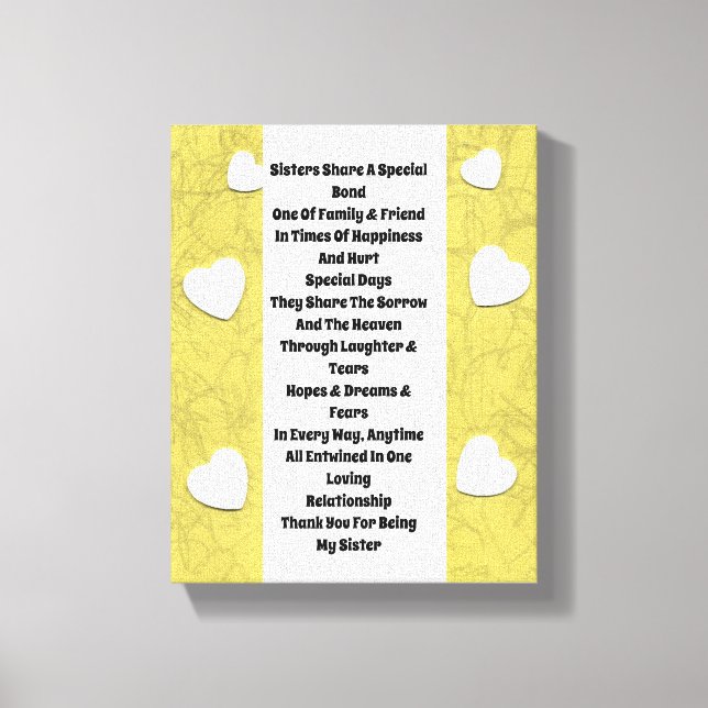 Impressão de tela Inspiracional Irmã (Frente)