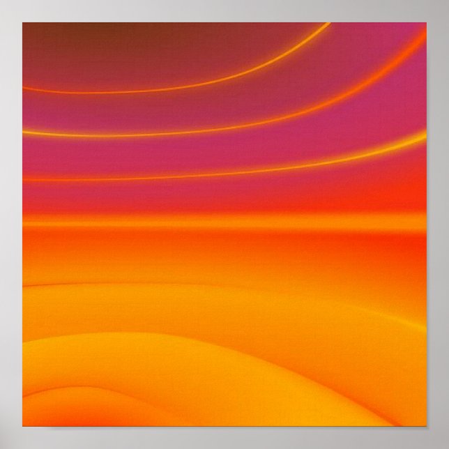 impressão de tela laranja abstrato waves (Frente)