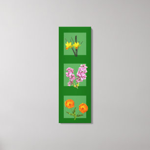 Impressão de Tela - Triptych Botânico