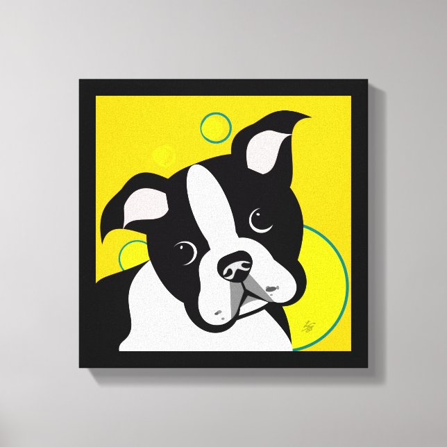 Impressão de Telas de Arte de Boston Terrier (Frente)