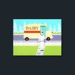 Impressão de Telas Estreitas de Milkman Pequeno<br><div class="desc">Se você tem sede para um meio século moderno de design, esta Impressão de Telas Estreitas de Milkman, Retro Small Town, é para você! O estilo de 1960, design de arte minimalista, apresenta um fazer dedicado, milkman nas suas rondas matinais. O louro está vestindo calças brancas leitosas, camisa e chapéu...</div>