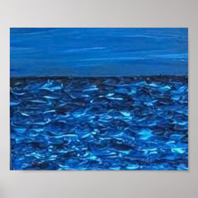 Impressão de Textura de Onda Azul (Frente)