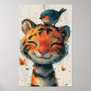Impressão de Tigre Bebê Amigável