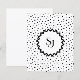 Impressão de tinta preta com pontos Monograma.
