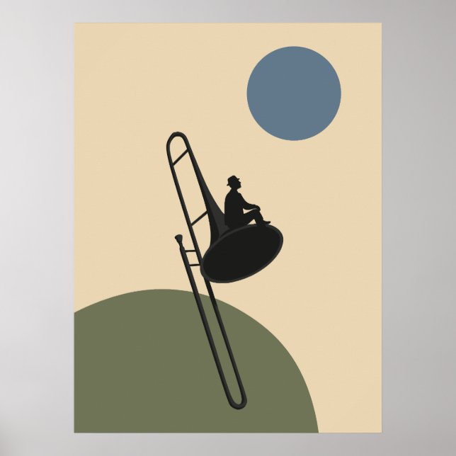 Impressão de Trombone de Jazz | Música Bauhaus  (Frente)