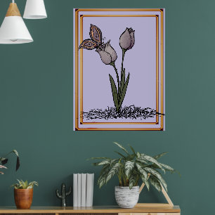 Impressão de Tulipas Borboleta, Cartaz
