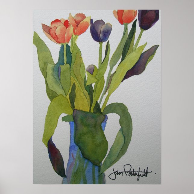 Impressão de Tulipas multicoloridas (Frente)