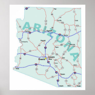 Impressão de um estado a outro do mapa da arizona