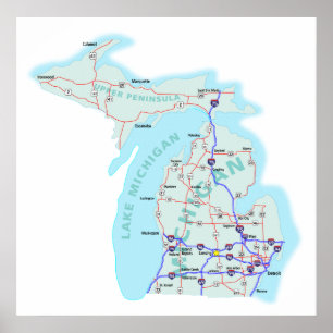 Impressão de um estado a outro do mapa de Michiga