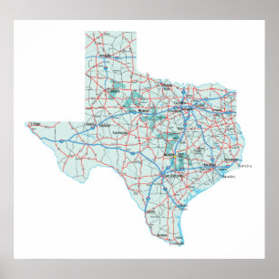 Impressão de um estado a outro do mapa de Texas