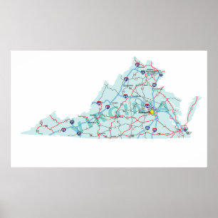 Impressão de um estado a outro do mapa de Virgín