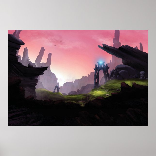 Impressão de vale épico fantástico. (Frente)