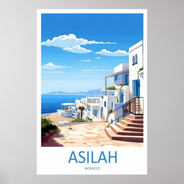 Impressão de Viagem Asilah Arte de Parede Suspensa (Frente)