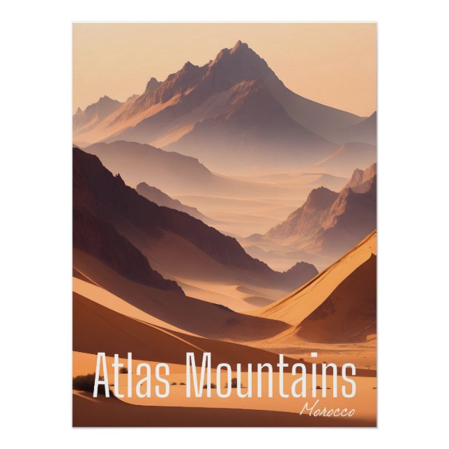 Impressão de Viagem Atlas Montanhas Marrocos (Frente)