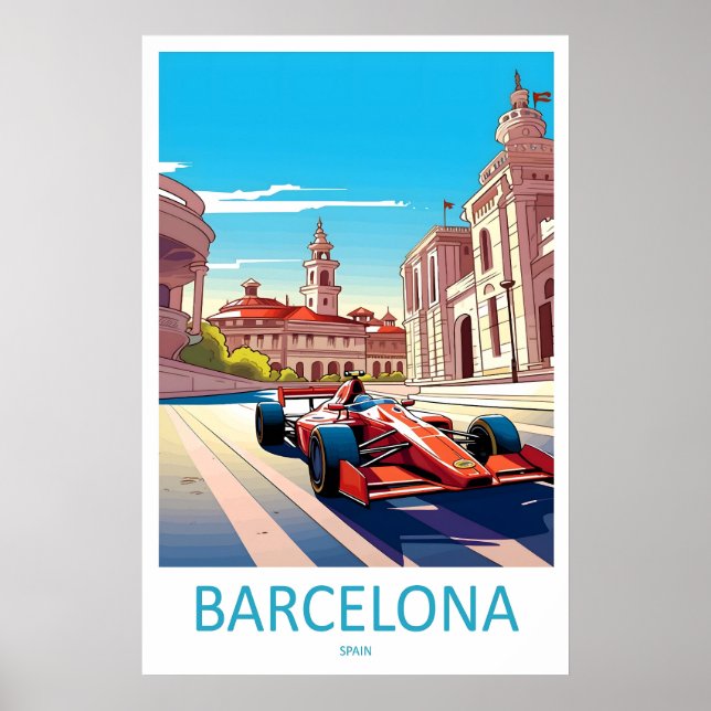 Impressão de Viagem Barcelona Parede Circuito de B (Frente)