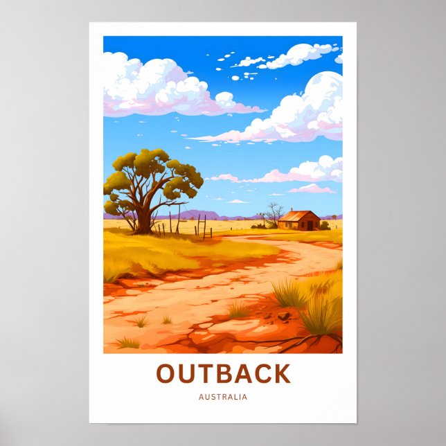Impressão de Viagem de Outback da Austrália (Frente)