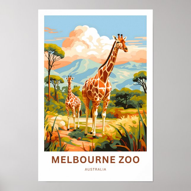 Impressão de viagem do Melbourne Zoo Austrália (Frente)