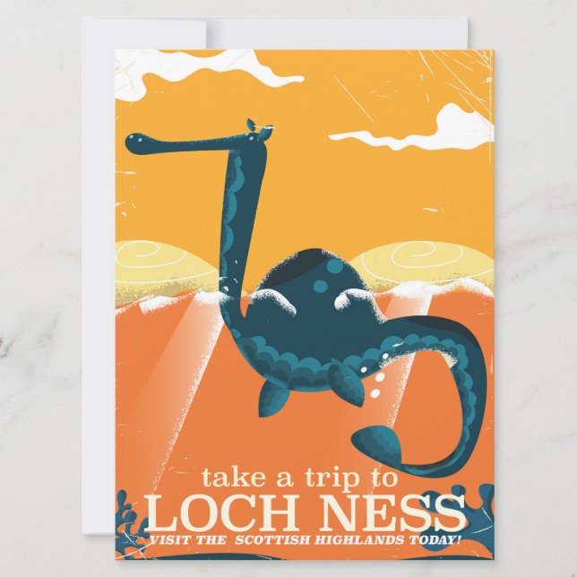 Impressão de viagem do monstro do lago Ness (Frente)