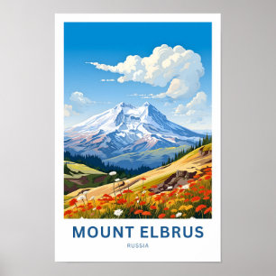 Impressão de viagem do Monte Elbrus Russia