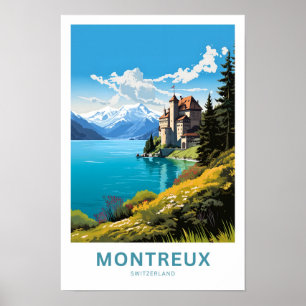 Impressão de viagem do Montreux Suíça