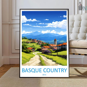 Impressão de Viagem do País Basco Arte de Parede P