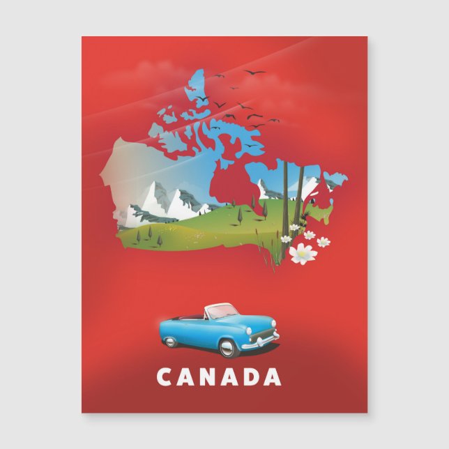 Impressão de viagem ilustrada do Canadá. (Frente)