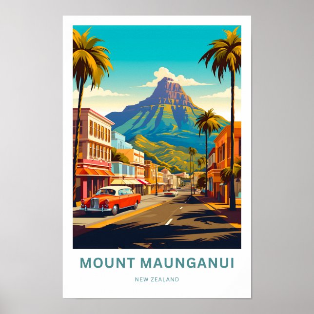 Impressão de viagem para o Monte Maunganui Nova Ze (Frente)