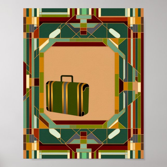 Impressão de viagem retrô Art Déco (Frente)
