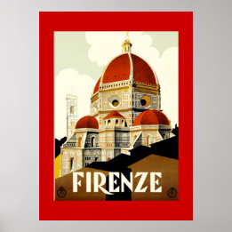Impressão de Viagem Vintage Firenze Itália