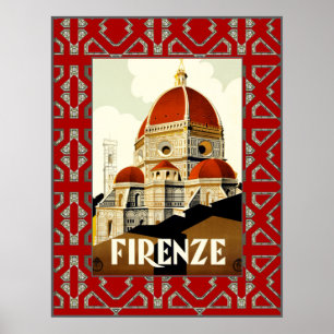 Impressão de Viagem Vintage Firenze Itália