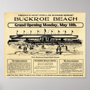 Impressão de Virgínia da praia de Buckroe do