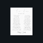 Impressão de Vows de Casamento da Caligrafia<br><div class="desc">A design de moderna e elegante imprimiu a caligrafia Script Wedding Vows Canvas Impressão que pode ser personalizada com o seu texto. Clique no botão "Personalizar" e use nossa ferramenta design para modificar este modelo. Veja a Design de Arte Gráfica para outros produtos que combinam com este design!</div>