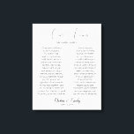 Impressão de Vows de Casamento da Caligrafia<br><div class="desc">A design de moderna e elegante imprimiu a caligrafia Script Wedding Vows Canvas Impressão que pode ser personalizada com o seu texto. Clique no botão "Personalizar" e use nossa ferramenta design para modificar este modelo. Veja a Design de Arte Gráfica para outros produtos que combinam com este design!</div>