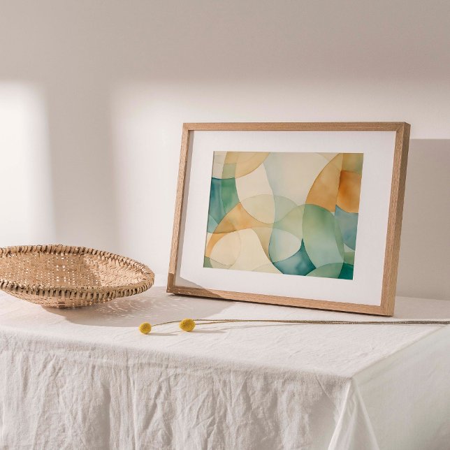 Impressão de Wall Abstrato de Wall-color (Immerse in serenity and whimsy with a captivating watercolor digital print. )