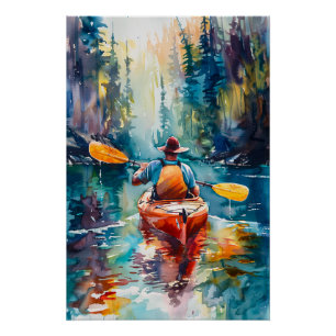 Impressão de Watercolor Kayak