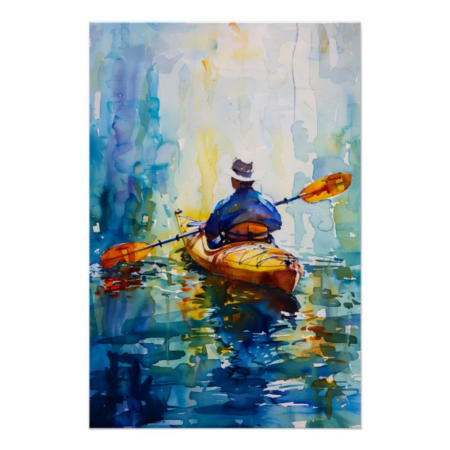 Impressão de Watercolor Kayak (Frente)