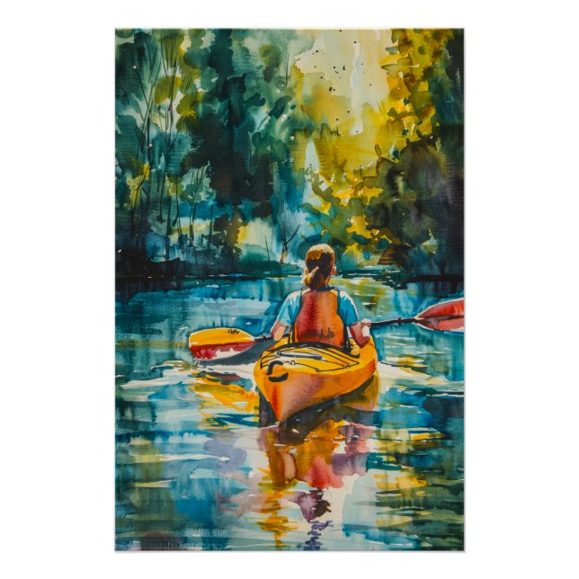 Impressão de Watercolor Kayak (Frente)