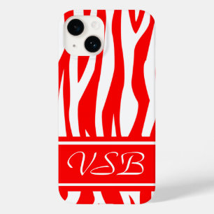 Impressão de Zebra Vermelha com monograma