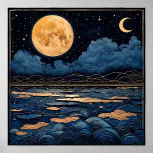 Impressão Decorativa de Reflexo do Céu Noturno com