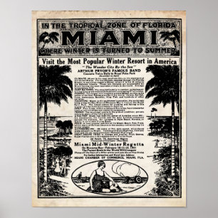 Impressão do anúncio do viagem de Miami do vinta