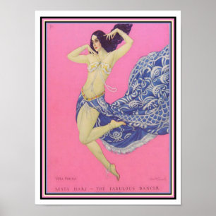 Impressão do art deco de Mata Hari