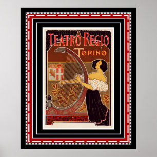 Impressão do art deco de Teatro REGIO Torino do